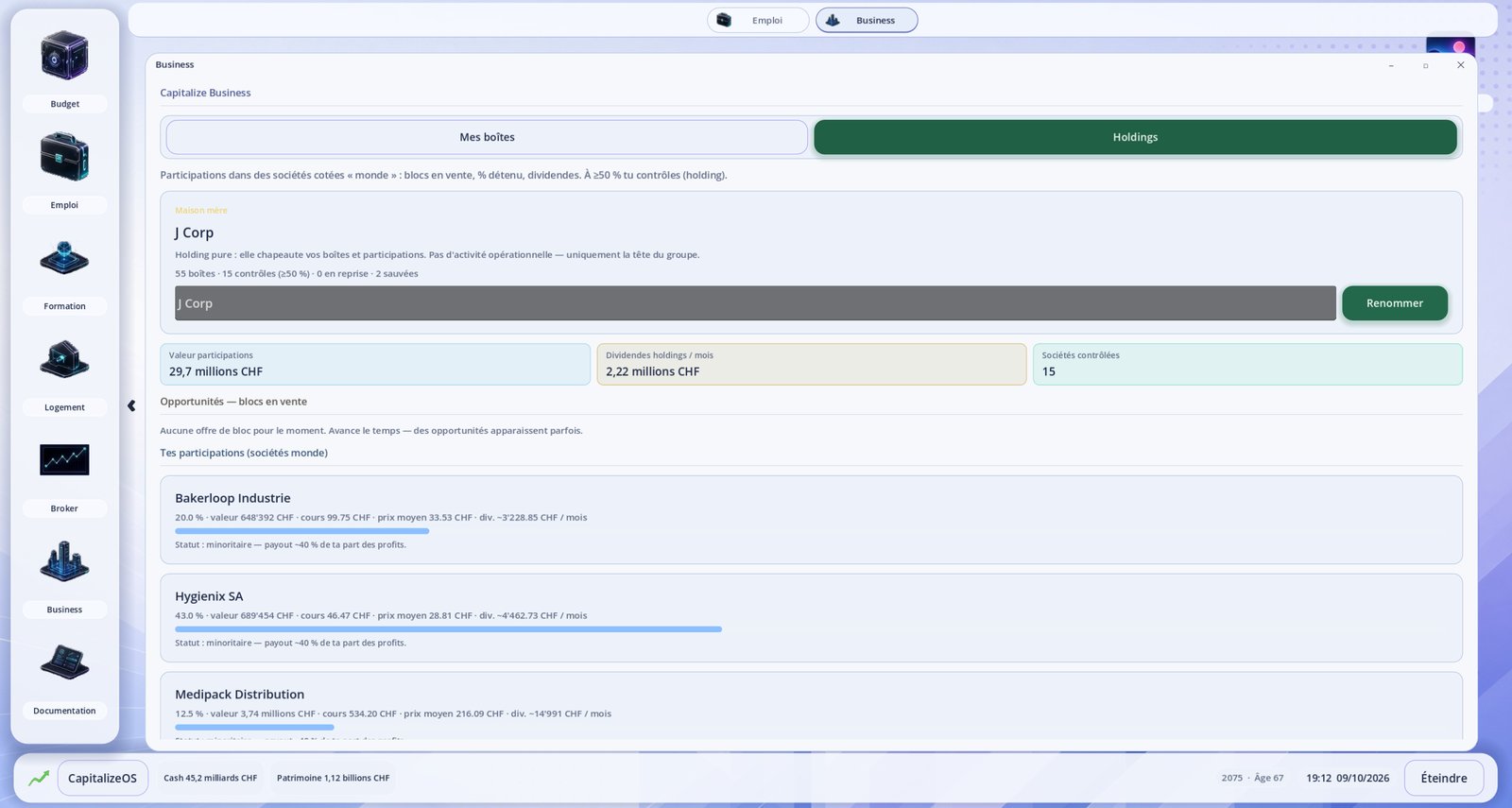 Capitalize 2.0 — paramètres